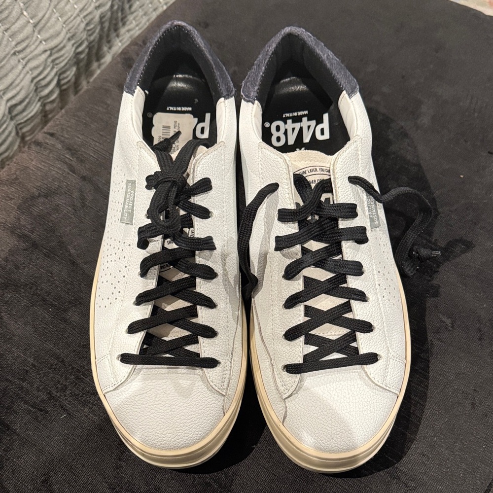 P448 White and Black Sneakers